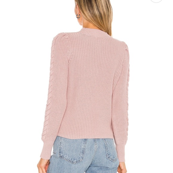 525 America Cable Puff Sleeve Mock Neck Sweater - Picture 3 of 5